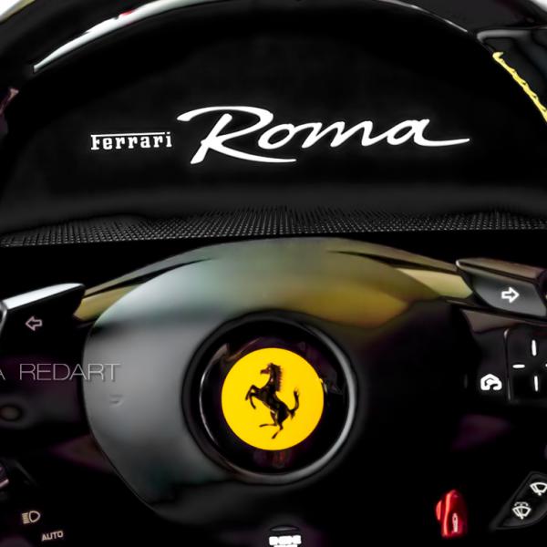 Tableau de bord d'une Ferrari Roma